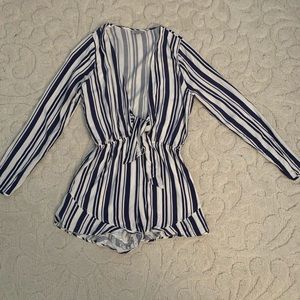 LONG SLEEVE STRIPED ROMPER